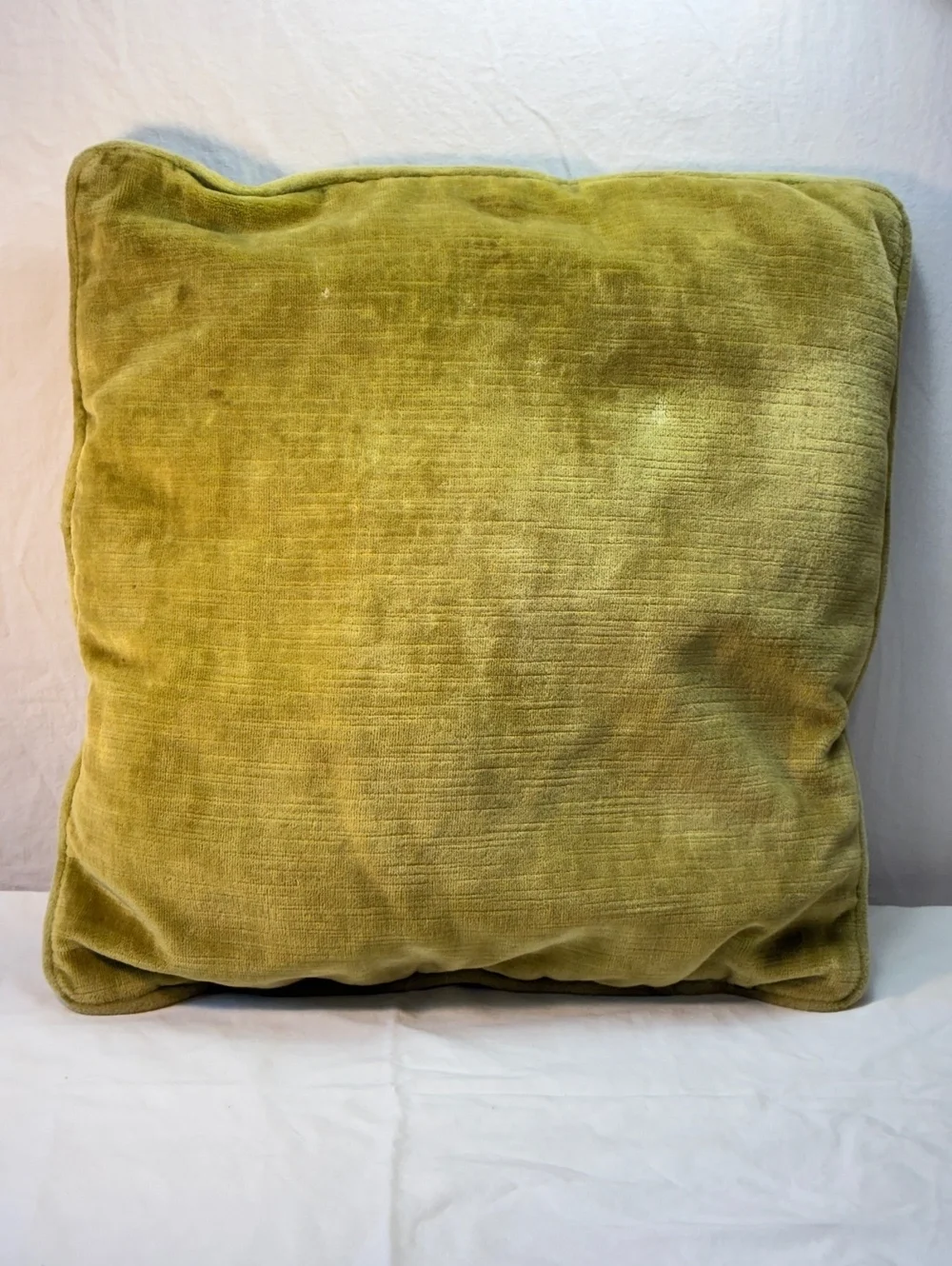 Olive Green Velvet Throw Pillow Cushion